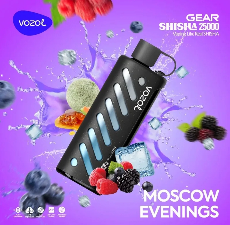 استكشاف عالم السجائر الإلكترونية مع VOZOL Gear Shisha 25000 Puffs Vape - أمسيات موسكو و Al Fakher Crown Bar 15000 Hypermax Vape - ثلج الكشمش الأسود