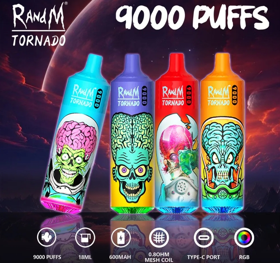 RandM Tornado 9000 Puffs Vape - مانجو خوخي وأناناس: تجربة استثنائية تلائم السوق الكويتي في 2025